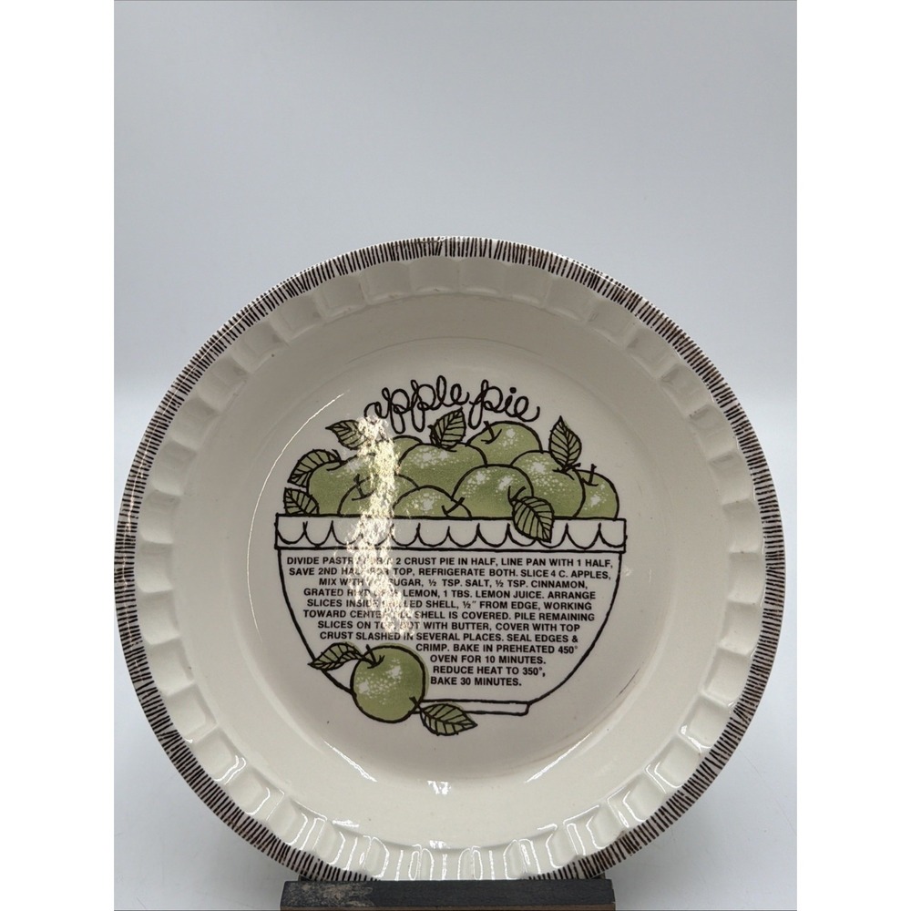Vintage Royal China By Jeannette ~ Country Harvest 🍏 Apple Pie Recipe Plate 🥧